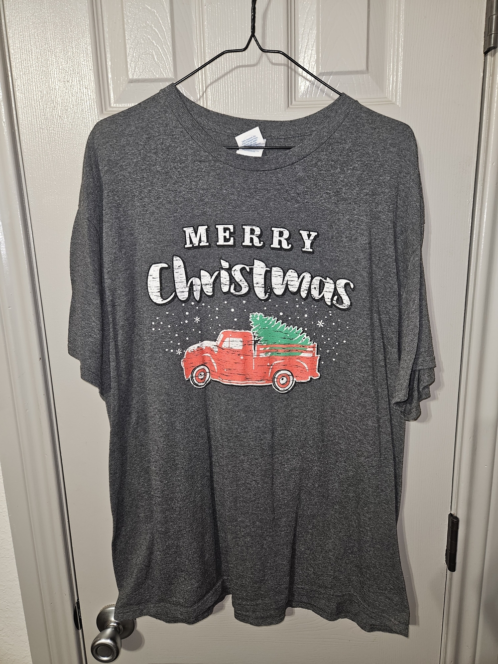 Delta Charcoal Tee with Red Truck and Green Tree